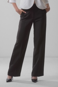 Crne elegantne pantalone širokog kroja - Img 2