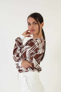 Ženska bluza sa print rukavima - Img 2