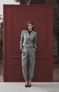 Sive pantalone visokog struka - Img 2