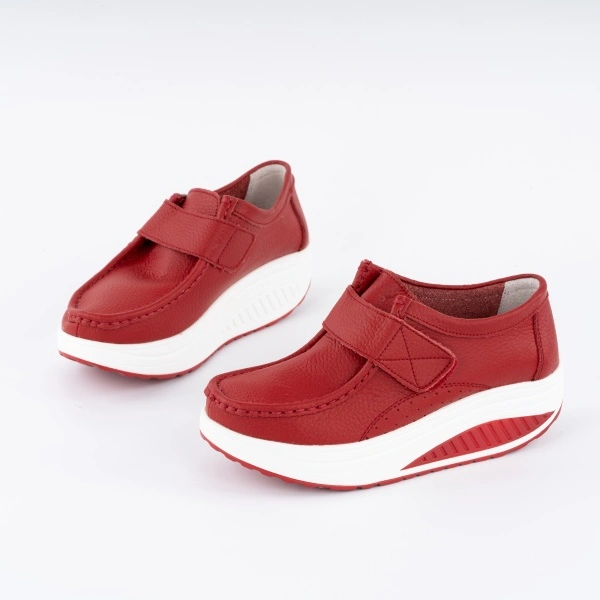 Pantofi Casual K4 Piele Naturala Red