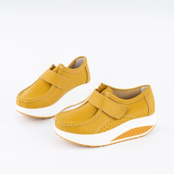 Pantofi Casual K4 Piele Naturala Yellow