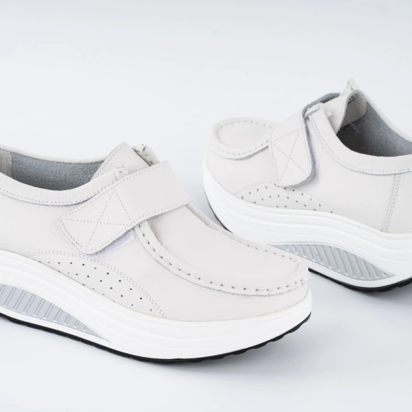 Pantofi Casual K4 Piele Naturala White