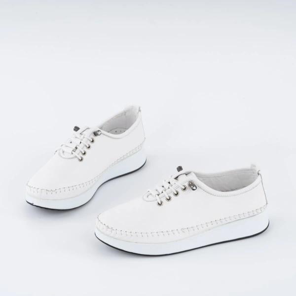 Pantofi Casual K8 Piele Naturala White