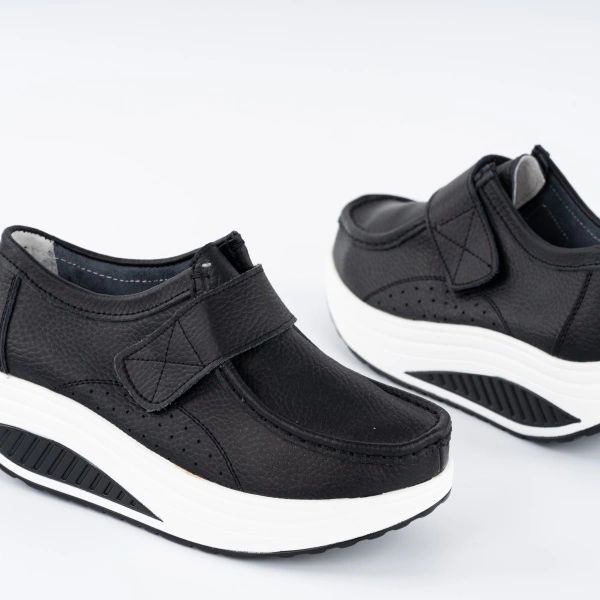 Pantofi Casual K4 Piele Naturala Black White