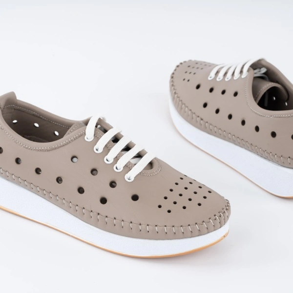 Pantofi Casual K9 Piele Naturala Greige