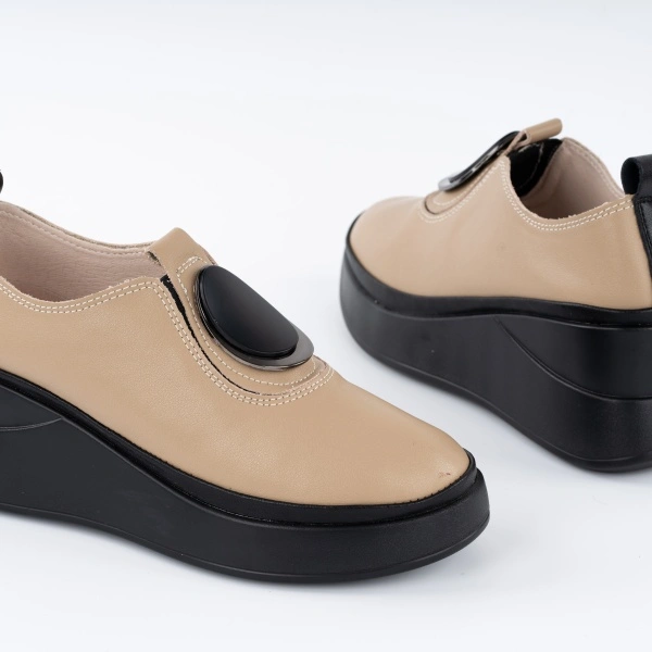 Pantofi Casual K3 Piele Naturala Khaki