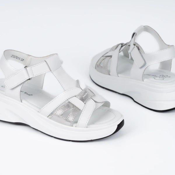Sandale K1 Piele Naturala White
