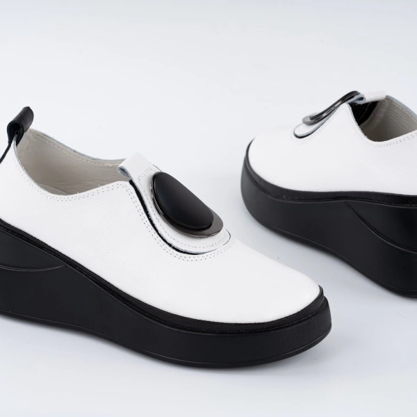 Pantofi Casual K3 Piele Naturala White