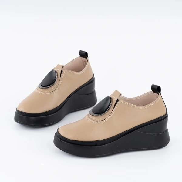 Pantofi Casual K3 Piele Naturala Khaki