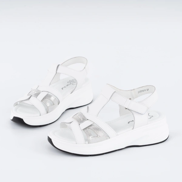 Sandale K1 Piele Naturala White