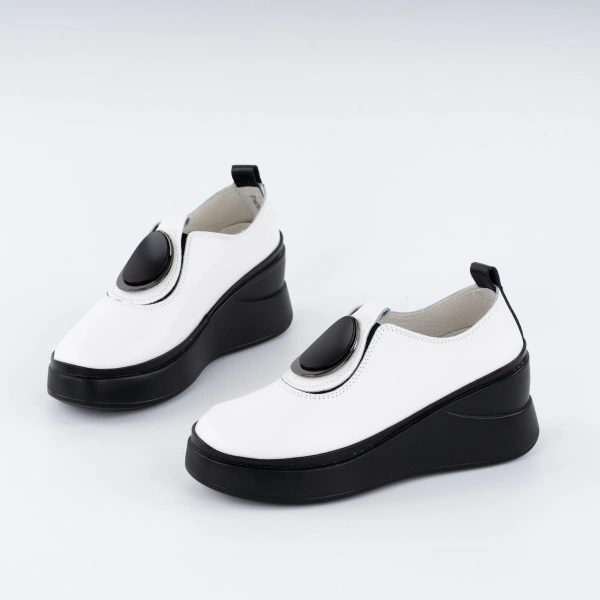 Pantofi Casual K3 Piele Naturala White