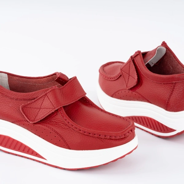 Pantofi Casual K4 Piele Naturala Red