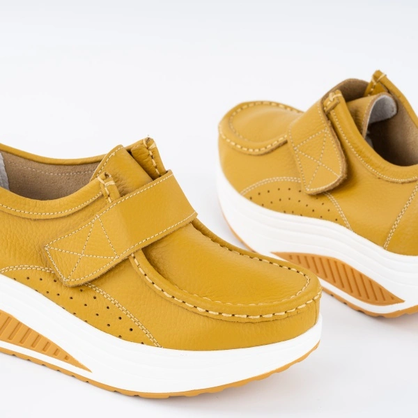 Pantofi Casual K4 Piele Naturala Yellow