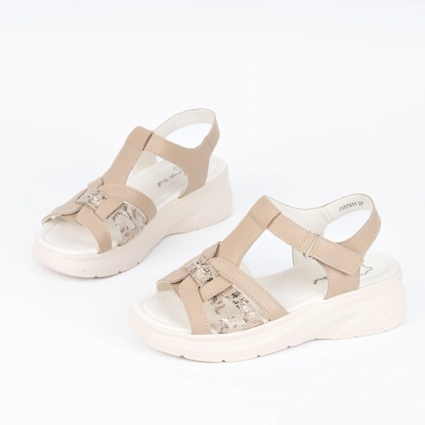 Sandale K1 Piele Naturala Khaki