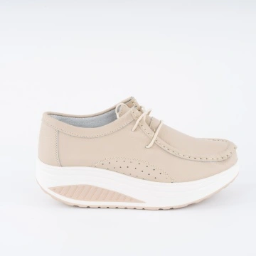 Pantofi Casual K5 Piele Naturala Beige