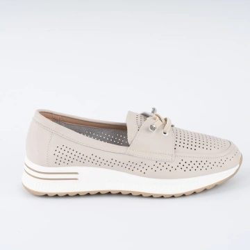 Pantofi Casual K6 Piele Naturala Beige