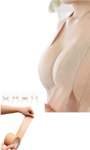 Banda elastica Lift-up adeziva pentru sustinerea si ridicarea bustului, material respirabil, 500 x 5 cm, culoarea bej nude - Img 6