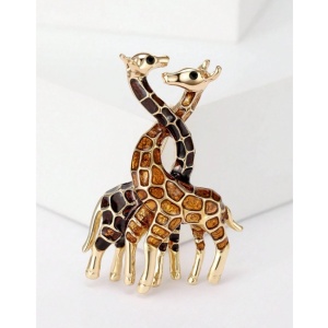 Brosa vintage, model Girafe cu strasuri, culoarea auriu - Img 2