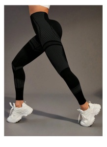 Colanti material respirabil, model Studio, potriviti pentru yoga, fitness, marimea L, culoarea negru, theCasius.® - Img 5