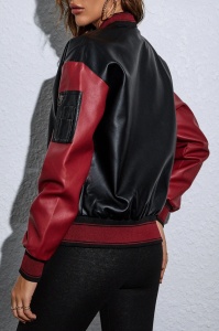 Geaca Dama Bomber din Piele Ecologica, Model cu Umar Cazut, Stil Casual Modern - Img 2