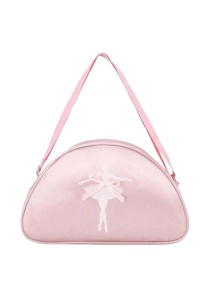 Geanta pentru dans, fitness, balet cu bareta pe un singur umar pentru copii, model Balerina, 35x21 cm, culoarea roz