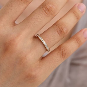 Inel dama din otel inoxidabil Just Simple Diamond, auriu