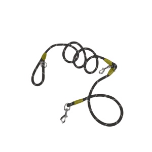Lesa crossbody pentru animale de companie, din material reflectorizant, potrivita pentru plimbari cu mainile libere, 250 cm, culoarea negru si verde, The Casius.® - Img 6