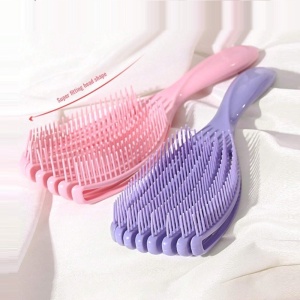Perie de par, descalcire usoara par umed sau uscat, anti-rupere, 23 x 7 cm, culoarea mov, theCasius.® - Img 4