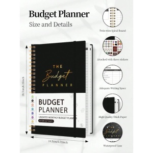 Planificator de Buget Lunar, 112 Foi, Jurnal pentru Economii și Gestionarea Cheltuielilor, negru - Img 5