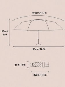 Umbrela telescopica automata rezistenta la vant, cu 10 nervuri, material ultra rezistent, solida, culoarea negru si interior albastru - Img 5