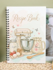 Caiet de retete, coperta model Recipe Book, jurnal planificare gatit, pentru pasionati culinari - Img 2