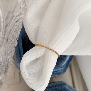 Inel elegant dama cu stras, otel inoxidabil placat cu aur 18K, design rafinat, rezistent - Img 4