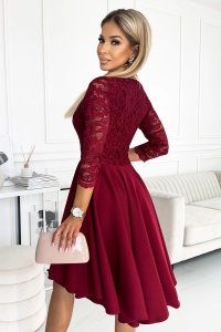 NICOLLE rochie cu spatele mai lung și decolteu - culoare VISINIU - Img 3