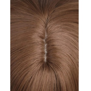 Peruca pentru femei, par lung ondulat cu breton, culoarea saten inchis ciocolatiu, 65 cm, The Casius.® - Img 5