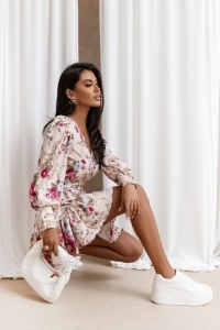 Rochie ANNA - Ever albastru flori - Img 3