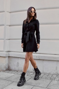 Rochie cămașă LANA - Neagră
