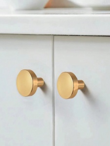 Set 4x Buton de sertar din aliaj, maner rotund minimalist pentru sertar sau dulap, 2.5 x 2.3 x 1.5 cm, culoarea auriu - Img 5