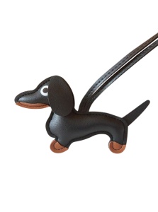 Breloc de tip Bag charm in forma de catel, negru