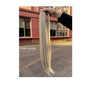 Extensie de par tip coada cu accesoriu de prindere, infasurat in jurul parului, lungime 55 cm, culoarea blond - Img 6