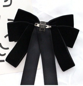 Funda cu brosa pentru guler camasa, material catifelat, culoarea rosie - Img 4