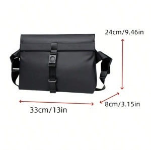 Geanta de umar barbati tip crossbody, multifunctionala, ideala pentru utilizare zilnica, 33 x 8 x 24 cm, culoarea negru - Img 6