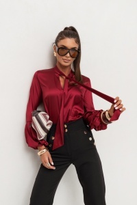 Cămașă din satin VIVIENNE - Burgundy