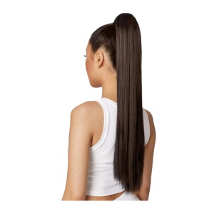 Coada de par extensie Ponytail, par drept, 60 cm, culoarea saten inchis
