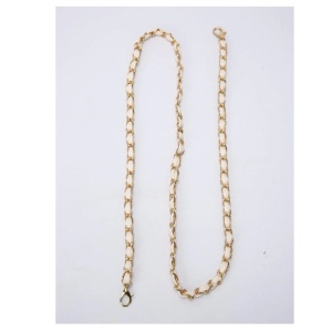 Curea pentru geanta dama tip lant cu interior de microfibra, accesoriu din metal, potrivire universala, culoarea alb si auriu - Img 5