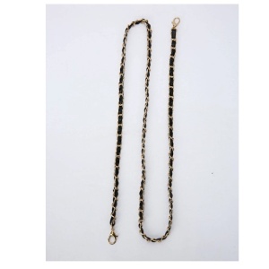 Curea pentru geanta dama tip lant cu interior de microfibra, accesoriu din metal, potrivire universala, culoarea negru si auriu - Img 3