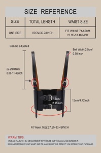 Curea tip ham vestimentar cu centura lata pentru dama si catarame metalice, 82 cm, culoarea negru - Img 6