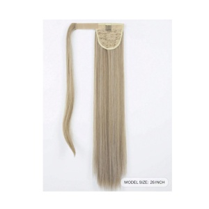 Extensie de par tip coada cu accesoriu de prindere, infasurat in jurul parului, lungime 55 cm, culoarea blond - Img 3