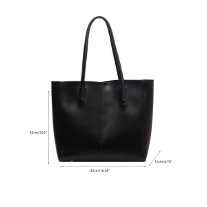 Geanta Shopper cu portofel la interior simpla, fara inchidere, 42 cm, culoarea negru - Img 6