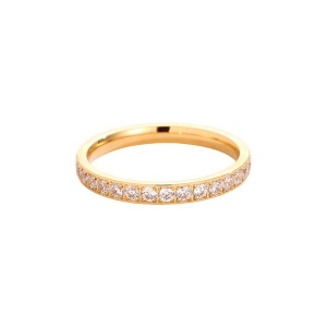 Inel dama din otel inoxidabil Just Simple Diamond, auriu - Img 2
