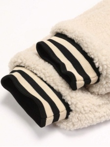 Jacheta barbati, maneca lunga, color block, fermoar, material plush, all season, casual - Img 4